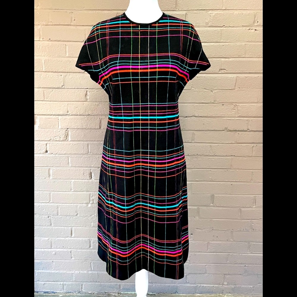 Vintage Italian wool striped dress M